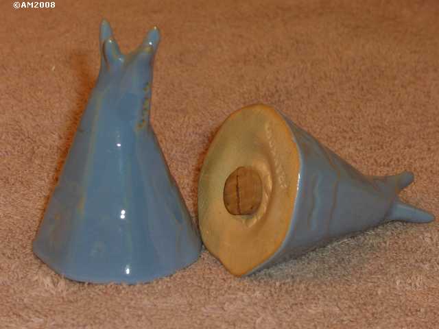 Teepee shakers glazed sky blue